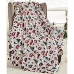 Noble House Christmas Festive And Cheery Holiday Super Soft Ultra Comfy Microplush Throw Blanket 50"x60" -Northlight Holiday Outlet Store GUEST 6c82f1b8 ac4b 47b8 82b9 1f6100fc5cfc