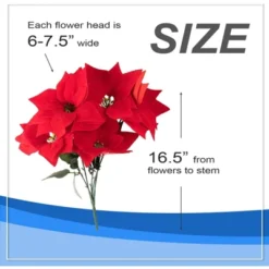 Juvale 4 Pack Artificial Red Poinsettia Flowers For Christmas Decorations -Northlight Holiday Outlet Store GUEST 742d8795 618d 4e50 82f1 b3ba5d8267bd