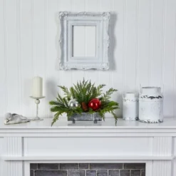 Nearly Natural 18-in Holiday Winter Cedar Pine Artificial Table Christmas Arrangement With Ornaments, Home Décor 9 Nearly Natural 18-in Holiday Winter Cedar Pine Artificial Table Christmas Arrangement With Ornaments, Home Décor -Northlight Holiday Outlet Store GUEST 756cc2d0 85ee 4148 868d 77d37c903c08