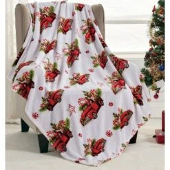 Noble House Christmas Festive And Cheery Holiday Super Soft Ultra Comfy Microplush Throw Blanket 50"x60" -Northlight Holiday Outlet Store GUEST 764c6b92 6609 4bda 87a9 5923dd59cb3d