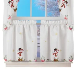 Collections Etc Snowman Cardinal Window Curtain Christmas Decoration -Northlight Holiday Outlet Store GUEST 79707cb8 b904 4c8e ab1c 5322ce5530b2