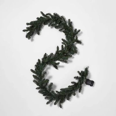 9' Battery Operated Pre-Lit Artificial Pine Christmas Garland Green With Dual Color LED Lights - Wondershop™ 2 9' Battery Operated Pre-Lit Artificial Pine Christmas Garland Green With Dual Color LED Lights - Wondershop™ - Image 2
