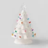 14.5" Battery Operated Lit Ceramic Christmas Tree White - Wondershop™