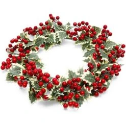 Farmlyn Creek Artificial Christmas Wreath With Holly Berries For Door Decoration (15.7 In) -Northlight Holiday Outlet Store GUEST 7c1b563d 96df 41b9 bee9 39a1d58f62d2
