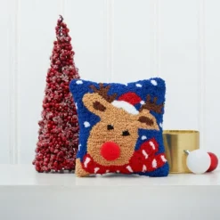 C&F Home 8" X 8" Christmas Reindeer Hooked Petite Throw Pillow -Northlight Holiday Outlet Store GUEST 7c54bd11 9846 4cfb af56 285105a2b396