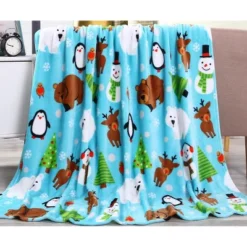 Noble House Christmas Festive And Cheery Holiday Super Soft Ultra Comfy Microplush Throw Blanket 50"x60" -Northlight Holiday Outlet Store GUEST 7e281762 55cc 4cd1 bbaa 2ea4621cf665