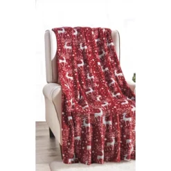 Noble House Christmas Festive And Cheery Holiday Super Soft Ultra Comfy Microplush Throw Blanket 50"x60" -Northlight Holiday Outlet Store GUEST 7eb052d5 8d4f 464a 91dc 9af387d67319
