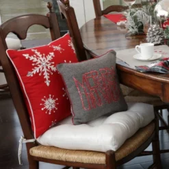 11.5"x11.5" Merry Christmas Square Throw Pillow Gray - Pillow Perfect -Northlight Holiday Outlet Store GUEST 8c2feced d217 489a 98f4 4a2be29156fe