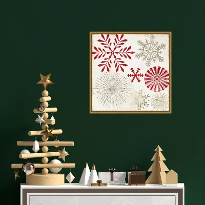 16" X 16" Christmas Snowflakes By PI Studio Framed Canvas Wall Art - Amanti Art 3 16" X 16" Christmas Snowflakes By PI Studio Framed Canvas Wall Art - Amanti Art - Image 3