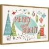 23" X 16" Merry And Bright Christmas Tree By Janelle Penner Framed Canvas Wall Art - Amanti Art