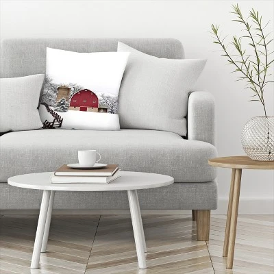 Christmas On Farm By Tanya Shumkina Throw Pillow - Americanflat 2 Christmas On Farm By Tanya Shumkina Throw Pillow - Americanflat - Image 2