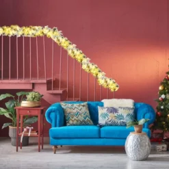 Costway 9ft Pre-lit Snowy Christmas Garland W/ Berries Poinsettia Flowers Timer -Northlight Holiday Outlet Store GUEST 94ed6696 6848 45a5 8e9b 69bb88df42af