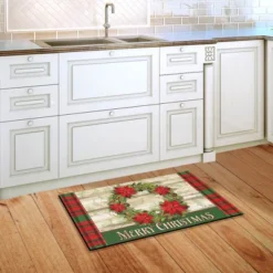 Poinsettia Wreath Christmas Doormat Plaid Indoor Outdoor 30" X 18" Briarwood Lane -Northlight Holiday Outlet Store GUEST 95b66ed7 327f 4527 9c63 4e9dde60fe80