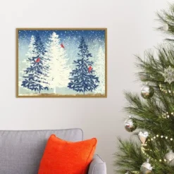 24" X 18" Snow Christmas Trees By PI Studio Framed Canvas Wall Art - Amanti Art -Northlight Holiday Outlet Store GUEST 981976f5 2c80 408c 8180 276d2a03f3e0
