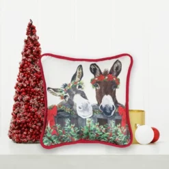 C&F Home 8" X 8" Christmas Donkey Petite Printed Throw Pillow -Northlight Holiday Outlet Store GUEST 9ea7f9b4 ce57 4a66 80de 436a8e0471b1