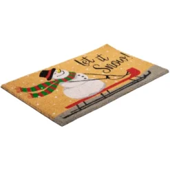 Northlight Brown And White Snowman Let It Snow Rectangular Coir Christmas Doormat 18" X 30" -Northlight Holiday Outlet Store GUEST 9edb25bb b926 4f78 9bce 5cda79bc707a