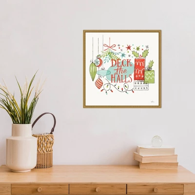 16" X 16" Deck The Halls Christmas Holly By Janelle Penner Framed Canvas Wall Art - Amanti Art 5 16" X 16" Deck The Halls Christmas Holly By Janelle Penner Framed Canvas Wall Art - Amanti Art - Image 5