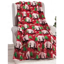 Noble House Christmas Festive And Cheery Holiday Super Soft Ultra Comfy Microplush Throw Blanket 50"x60" -Northlight Holiday Outlet Store GUEST a746a831 a2a1 4c6f b3ae 963610188fcd