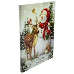 Northlight LED Lighted Snowman And Reindeer Christmas Canvas Wall Art 15.75" X 11.75" -Northlight Holiday Outlet Store GUEST a85eda56 c940 4b6f bfd2 5d58af49c5ad