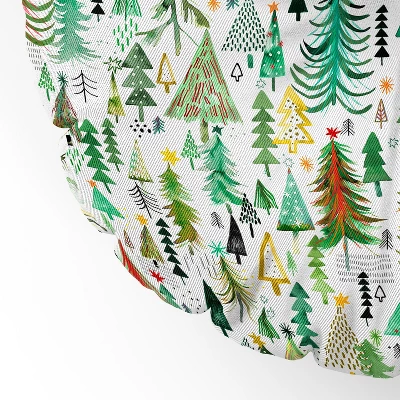 Ninola Design Colorful Christmas Trees Yuletide Round Floor Pillow - Deny Designs 2 Ninola Design Colorful Christmas Trees Yuletide Round Floor Pillow - Deny Designs - Image 2