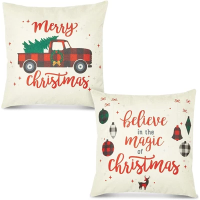 Farmlyn Creek 6 Pack Red Plaid Christmas Throw Pillow Covers Case 18 X 18 Inch 4 Farmlyn Creek 6 Pack Red Plaid Christmas Throw Pillow Covers Case 18 X 18 Inch - Image 4