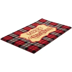 Northlight Red And Black Plaid "Merry Christmas" Rectangular Doormat 18" X 30" -Northlight Holiday Outlet Store GUEST ac9774da 7cfe 43f8 9c00 1983e03c2307