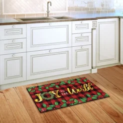 Joy To The World Christmas Doormat Checkered Berries 30" X 18" Briarwood Lane -Northlight Holiday Outlet Store GUEST b2654d8b eed2 4de0 bdbf cbf53f83455d
