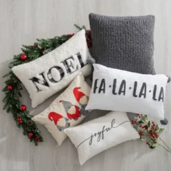 12"x20" Oversize Christmas Elves Applique Embroidered Lumbar Throw Pillow Ivory - Evergrace -Northlight Holiday Outlet Store GUEST b2eb6f8b 3eb3 476e ad21 c11ca2106fcd