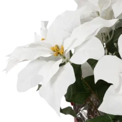 Northlight 14.5" White Artificial Christmas Poinsettia With Red Wrapped Base 9 Northlight 14.5" White Artificial Christmas Poinsettia With Red Wrapped Base -Northlight Holiday Outlet Store GUEST b30c5383 87ee 4b8b 988f e99ff5d1cd87