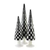 Christmas 18.0" Black Trees Set Of 3 Checkered Glass Tree Cody Foster - Decorative Sculptures