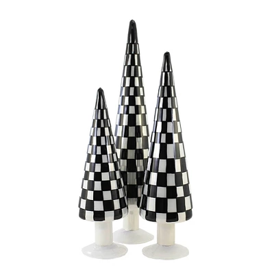 Christmas 18.0" Black Trees Set Of 3 Checkered Glass Tree Cody Foster - Decorative Sculptures 1 Christmas 18.0" Black Trees Set Of 3 Checkered Glass Tree Cody Foster - Decorative Sculptures