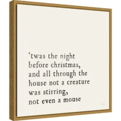 16" X 16" Simple Christmas By Laura Marshall Framed Canvas Wall Art Cream - Amanti Art