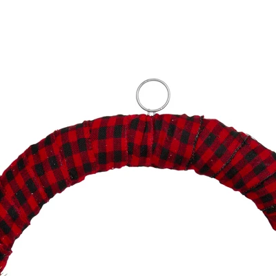 Northlight Red And Black Buffalo Plaid And Berry Artificial Christmas Wreath - 24-Inch, Unlit 3 Northlight Red And Black Buffalo Plaid And Berry Artificial Christmas Wreath - 24-Inch, Unlit - Image 3
