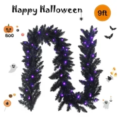 Costway 9ft Pre-lit Christmas Halloween Garland Black W/ 50 Purple LED Lights 11 Costway 9ft Pre-lit Christmas Halloween Garland Black W/ 50 Purple LED Lights -Northlight Holiday Outlet Store GUEST ba032631 ea21 447a 8b06 2b7e197009e6