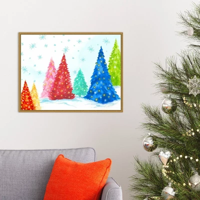 24" X 18" Magic Christmas Trees I By PI Studio Framed Canvas Wall Art - Amanti Art 5 24" X 18" Magic Christmas Trees I By PI Studio Framed Canvas Wall Art - Amanti Art - Image 5