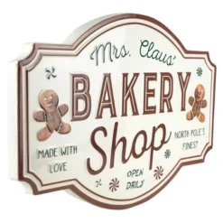 Northlight 18" Mrs. Claus' Bakery Shop Metal Christmas Wall Sign