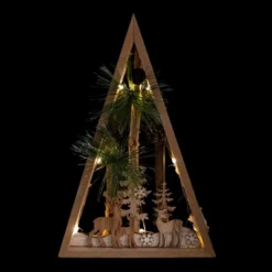 Northlight 11.75" LED Lighted Framed Woodland Deer With Winter Scene Christmas Decoration