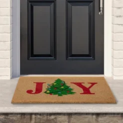Northlight Natural Coir "Joy" Christmas Tree Doormat 18" X 30"