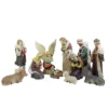 LB International 11pc Ivory And Brown Christmas Religious Nativity Figurine Set 18"