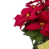 Northlight 20" Red Artificial Christmas Poinsettia With Gold Wrapped Pot