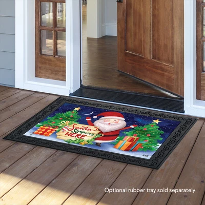 Santa Stop Here Christmas Doormat Presents Holiday 30" X 18" Briarwood Lane 2 Santa Stop Here Christmas Doormat Presents Holiday 30" X 18" Briarwood Lane - Image 2