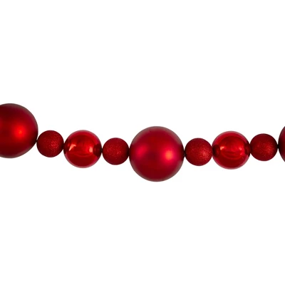 Northlight 6' Red Shatterproof Ball Artificial Christmas Garland - Unlit 2 Northlight 6' Red Shatterproof Ball Artificial Christmas Garland - Unlit - Image 2