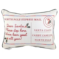 Christmas 19.0" North Pole Express Pillow Santa Claus Mail Home Decor Little Birdie The Little Birdie - Decorative Pillow