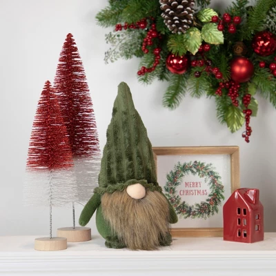 Northlight 12" Green Plush Christmas Gnome Decoration 1 Northlight 12" Green Plush Christmas Gnome Decoration