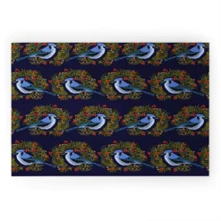 Joy Laforme Christmas Blue Jay Wreaths Welcome Mat - Society6 -Northlight Holiday Outlet Store GUEST d48c85ff 053b 45aa ade4 29734a17e691
