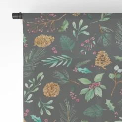 Ninola Design Christmas Botanical Charcoal Single Panel Sheer Window Curtain - Society6 -Northlight Holiday Outlet Store GUEST da4098f8 647d 4a47 993e 7374306e0974