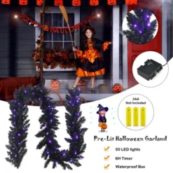 Costway 9ft Pre-lit Christmas Halloween Garland Black W/ 50 Purple LED Lights 15 Costway 9ft Pre-lit Christmas Halloween Garland Black W/ 50 Purple LED Lights -Northlight Holiday Outlet Store GUEST dc2dae97 d0e4 458a 82a2 005518f0bf85