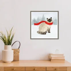 16" X 16" Christmas Cats And Dogs III By Victoria Borges Framed Canvas Wall Art - Amanti Art -Northlight Holiday Outlet Store GUEST ddd14484 8e31 42fb 88fc a886b17bd3a4