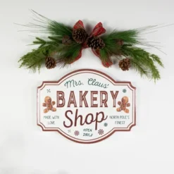 Northlight 18" Mrs. Claus' Bakery Shop Metal Christmas Wall Sign -Northlight Holiday Outlet Store GUEST e1178a6a 991b 4496 ade8 2d57a709285a