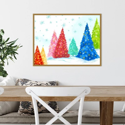 24" X 18" Magic Christmas Trees I By PI Studio Framed Canvas Wall Art - Amanti Art 3 24" X 18" Magic Christmas Trees I By PI Studio Framed Canvas Wall Art - Amanti Art - Image 3